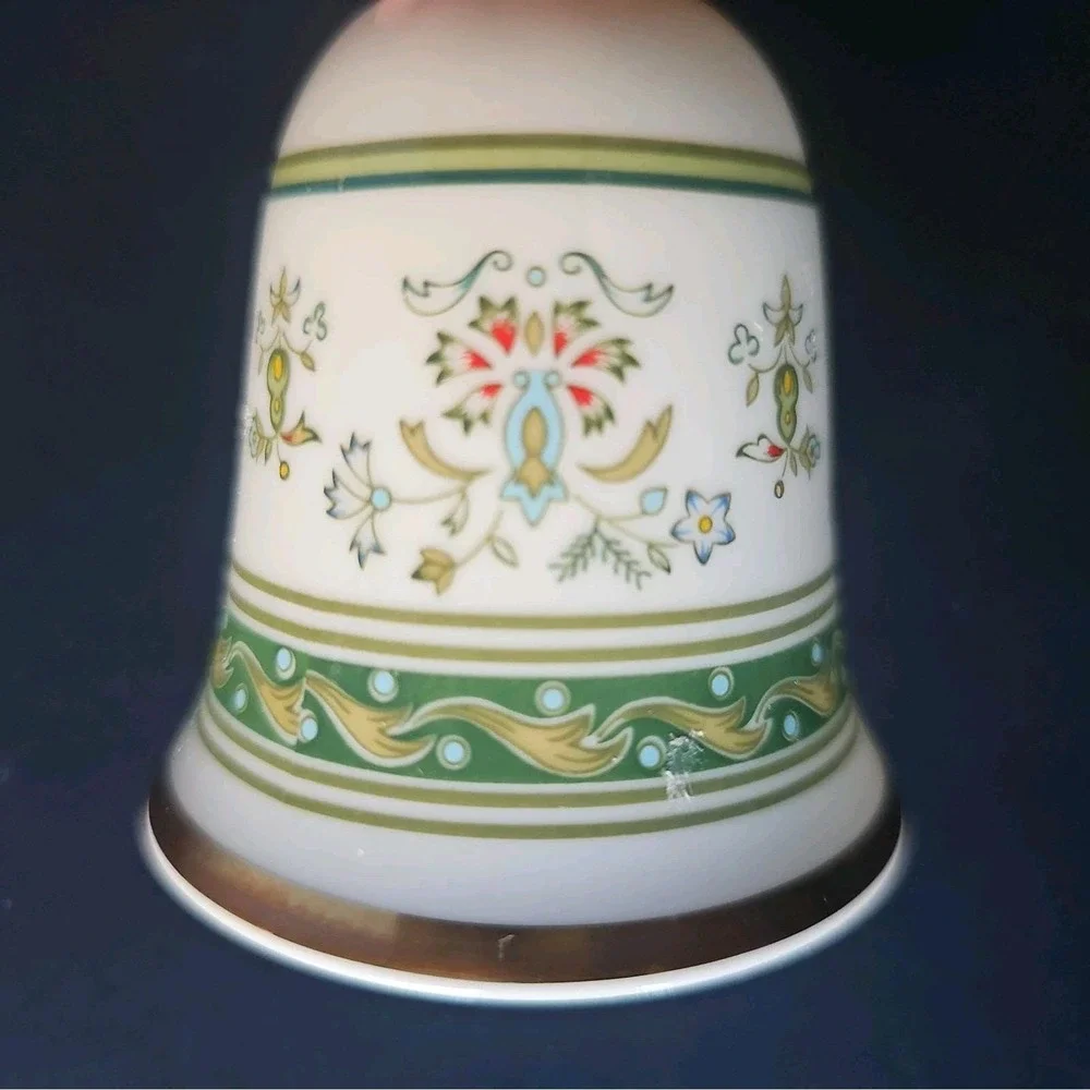 Trio of Danbury Mint Bone China Floral Bells Retired - Made in England - EUC -R5